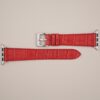 Red Alligator Leather Apple Watch Band