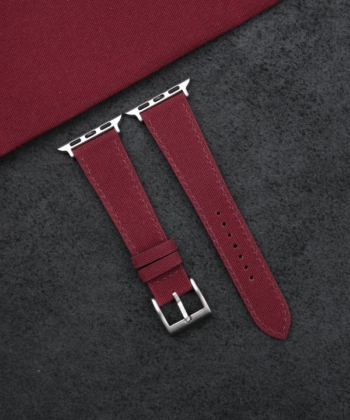 Burgundy Canvas Apple Watch Band