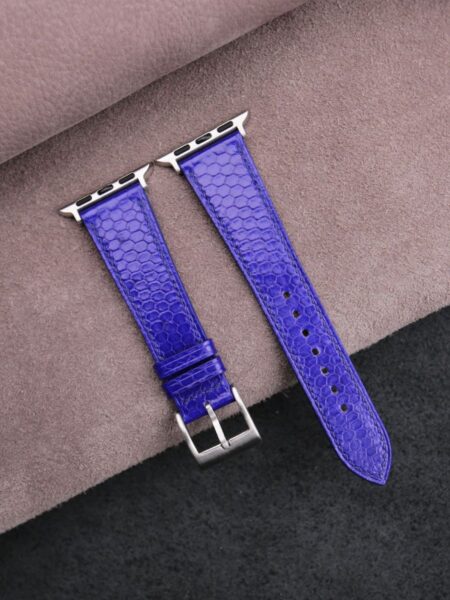 Blue Snake Sea Leather Apple Watch Band