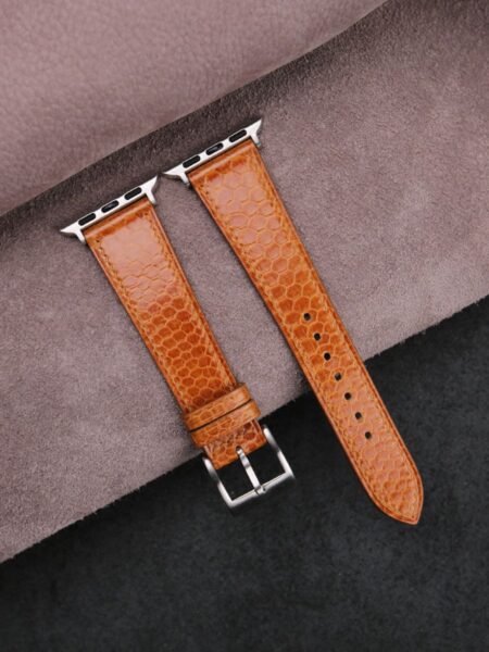 Cognac Snake Sea Leather Apple Watch Band