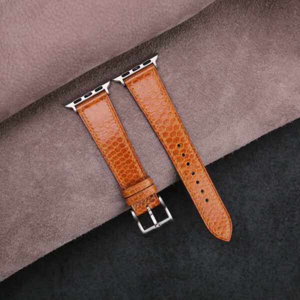 Cognac Snake Sea Leather Apple Watch Band