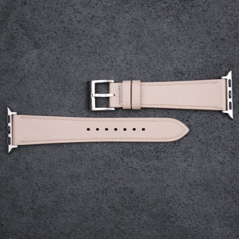 Cream Saffiano Leather Apple Watch Band | Handdn - Bespoke Watchstraps