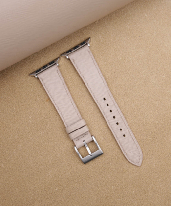 Cream Saffiano Leather Apple Watch Band