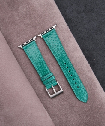 Green Snake Sea Leather Apple Watch Band