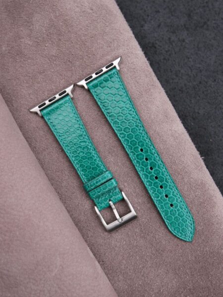 Green Snake Sea Leather Apple Watch Band