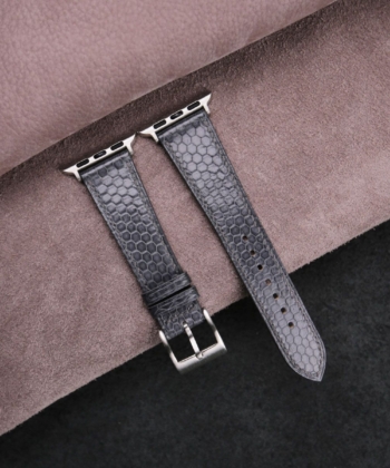 Grey Snake Sea Leather Apple Watch Band