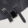 Black Lizard Leather Apple Watch Band