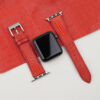 Red Orange Lizard Leather Apple Watch Band