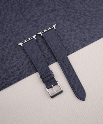 Navy Epsom Calf Leather Apple Watch Band