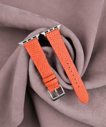 Orange Stingray Leather Apple Watch Band