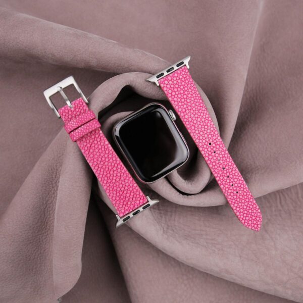 Pink stingray apple watch band 3 | Handdn - Bespoke Watchstraps