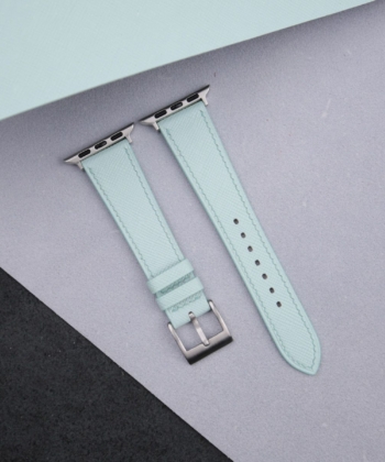 Turquoise Saffiano Leather Apple Watch Band