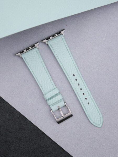 Turquoise Saffiano Leather Apple Watch Band
