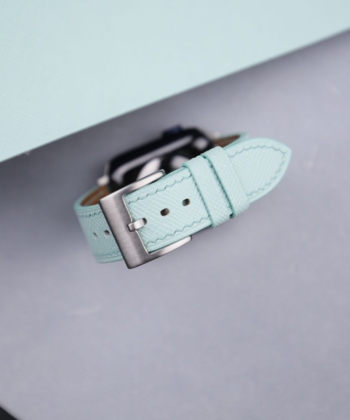 Turquoise Saffiano Leather Apple Watch Band