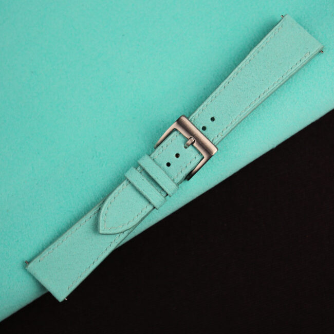 Turquoise Alcantara Watch Strap 2