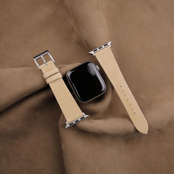beige stingray apple watch band 3 | Handdn - Bespoke Watchstraps
