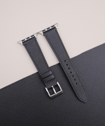 Black Epsom Calf Leather Apple Watch Band