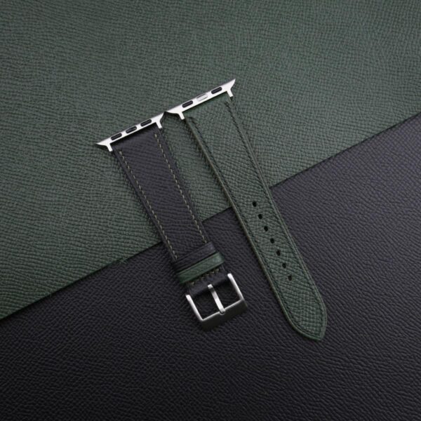 Black Green Epsom Calf Leather Apple Watch Band