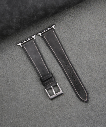 Black Maya Leather Apple Watch Band