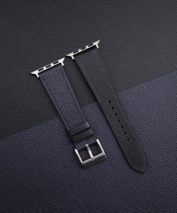 Black Navy Epsom Calf Leather Apple Watch Band