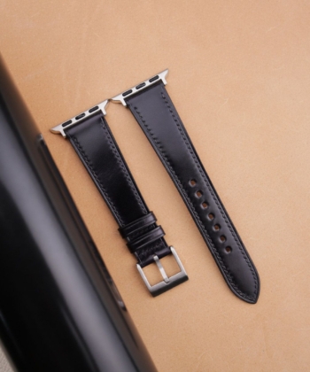 Black Shell Cordovan Leather Apple Watch Band