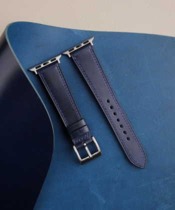 Dark Blue Shell Cordovan Leather Apple Watch Band