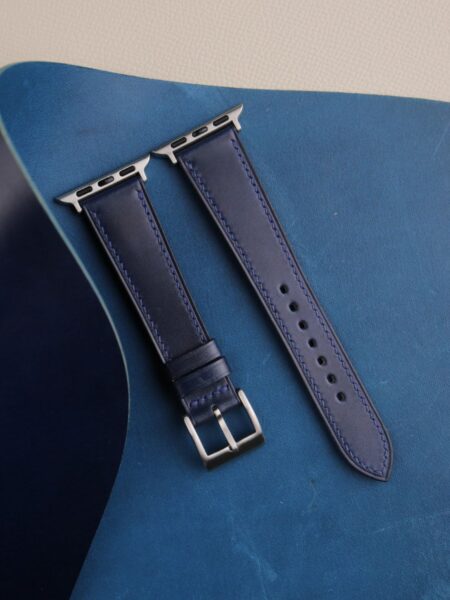 Dark Blue Shell Cordovan Leather Apple Watch Band