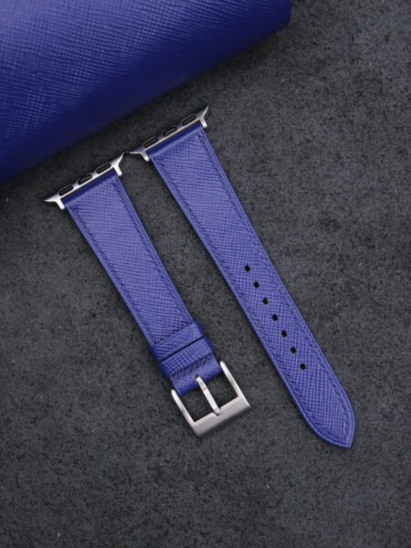Blue Saffiano Leather Apple Watch Band