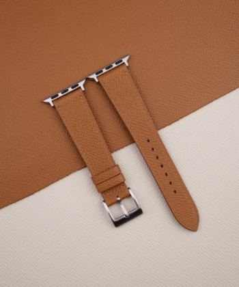 Brown Epsom Calf Leather Apple Watch Band