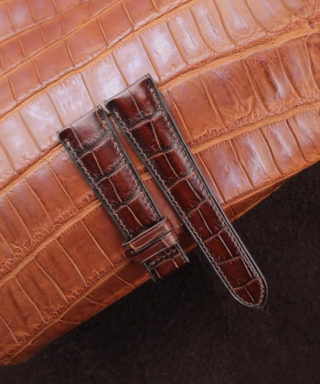 Patina Brown Alligator Leather Watch Strap