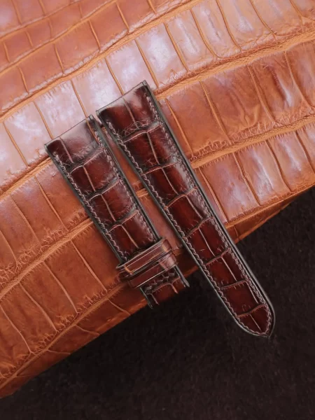 Patina Brown Alligator Leather Watch Strap