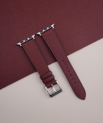 Burgundy Epsom Calf Leather Apple Watch Band