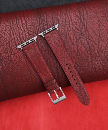 Red Alran Fat Nat Chevre Goat Leather Apple Watch Band