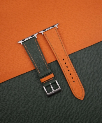 Forest Orange Epsom Calf Leather Apple Watch Band