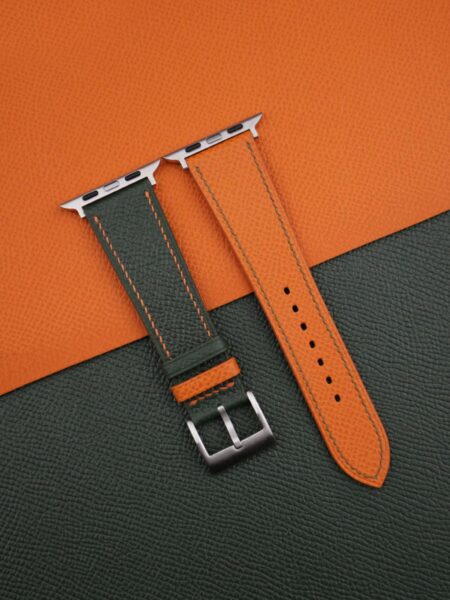 Forest Orange Epsom Calf Leather Apple Watch Band