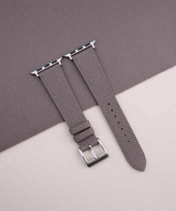 Gray Epsom Calf Leather Apple Watch Band