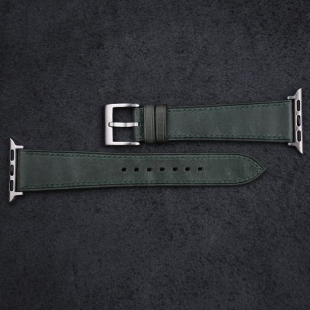 green maya leather apple watch band