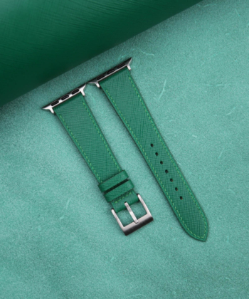 Green Saffiano Leather Apple Watch Band