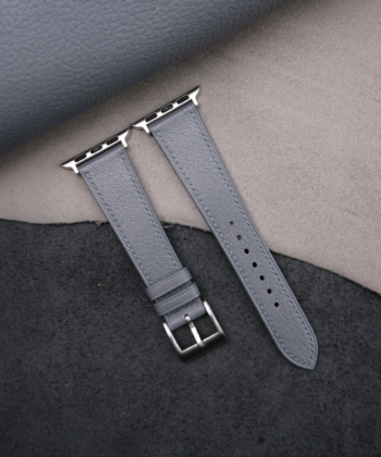 Steel Grey Alran Chevre Sully Leather Apple Watch Band