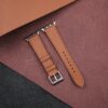 Golden Brown Saffiano Leather Apple Watch Band