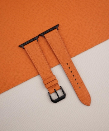 Orange Epsom Calf Leather Apple Watch Band