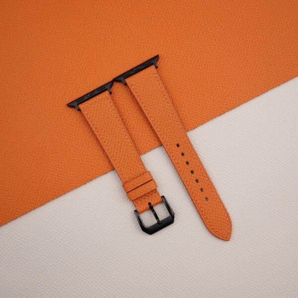 Orange Epsom Calf Leather Apple Watch Band