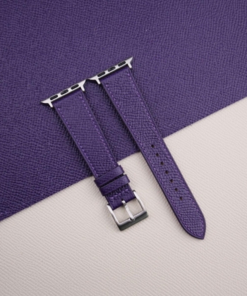 Purple Epsom Calf Leather Apple Watch Band