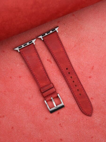 Red Maya Leather Apple Watch Band