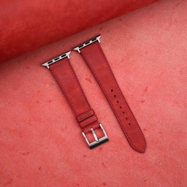Red Maya Leather Apple Watch Band