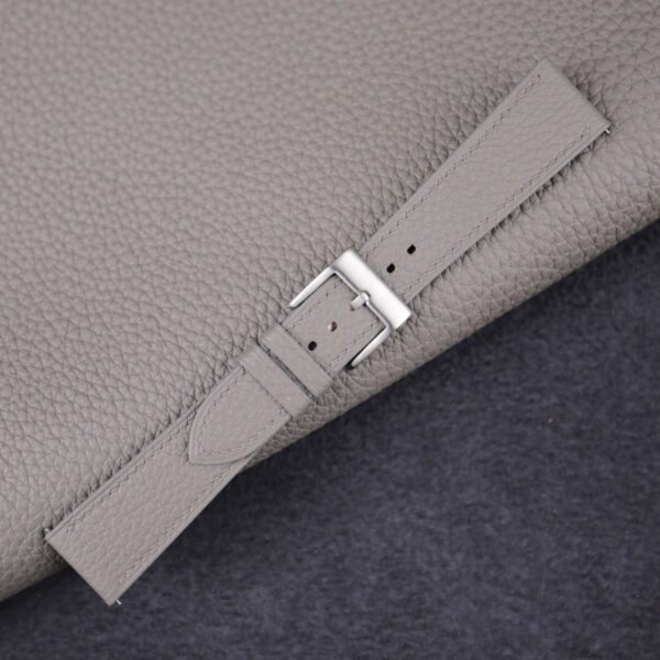 Grey Togo Leather Watch Strap