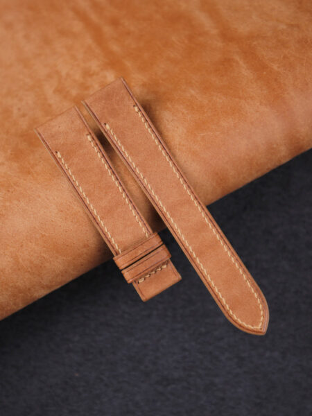 Golden Maya Vegetable Tanned Calfskin Leather Fixed Bars Watch Strap