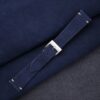 Vintage Navy Nubuck Leather Side-Stitch Watch Strap