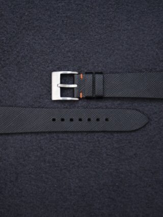 BOSS - Black leather Apple Watch strap