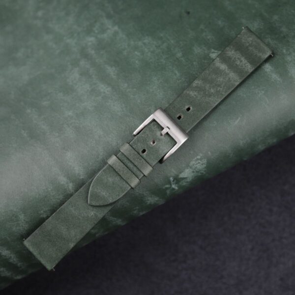 Vintage Green Maya Vegetable Tanned Calfskin Leather Slim Watch Strap